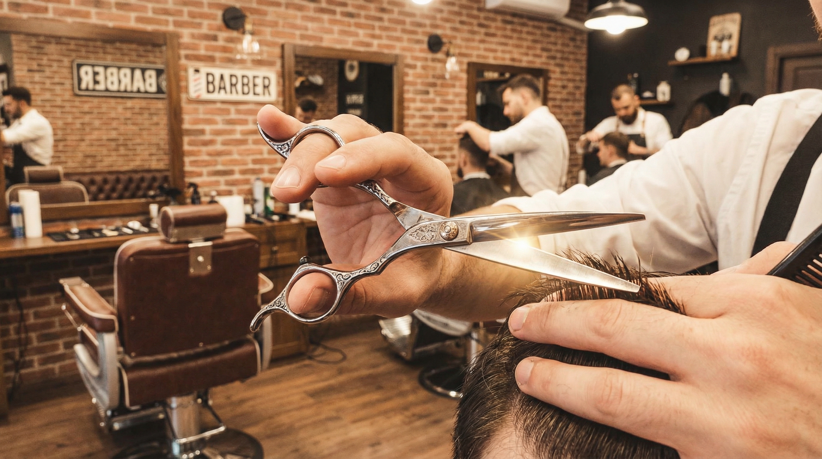 Espaço de barbeiro e cabeleireiro